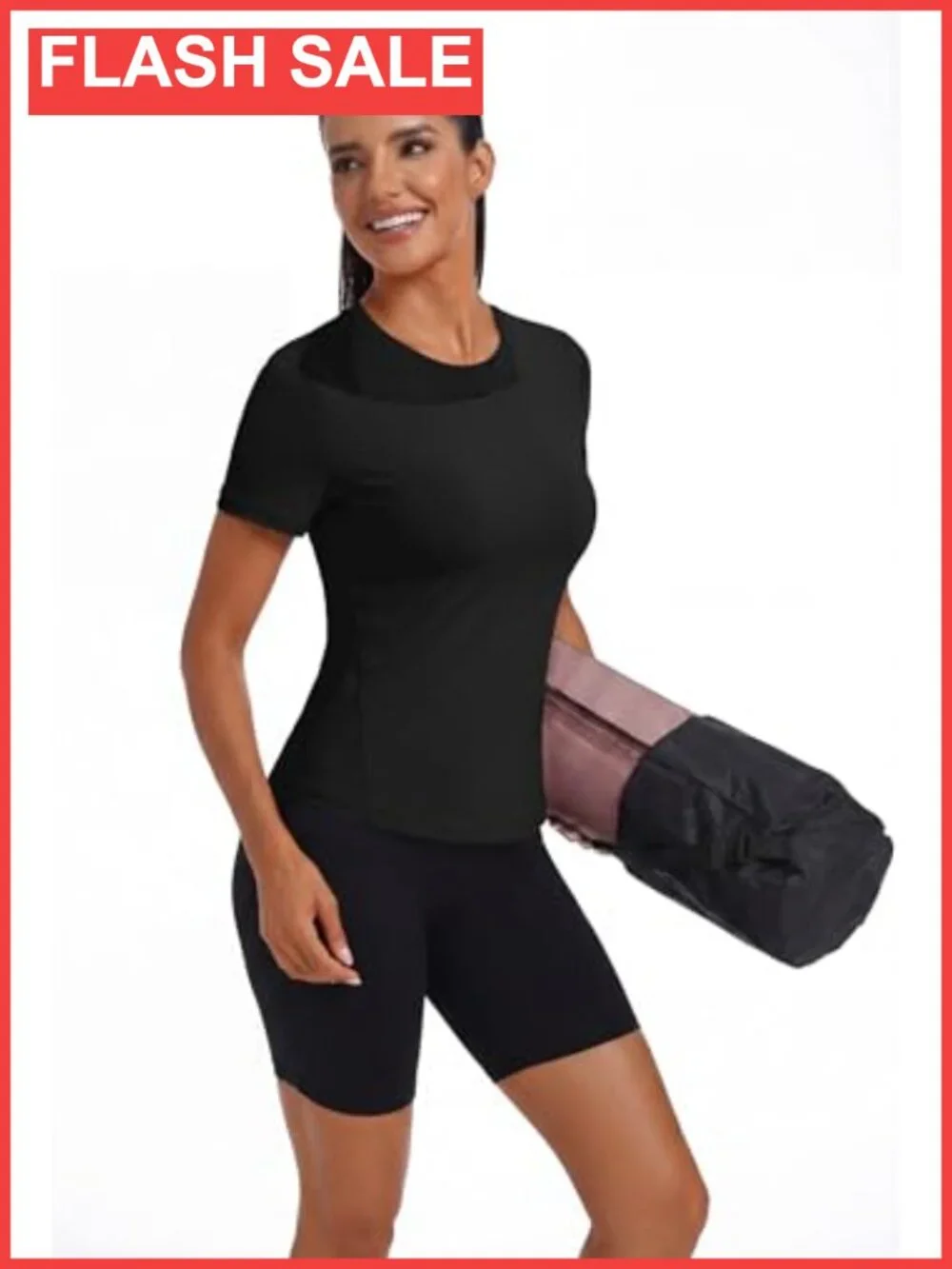 Womens Short Sleeve Crewneck Slim Fit Curved Hem Basic Tee